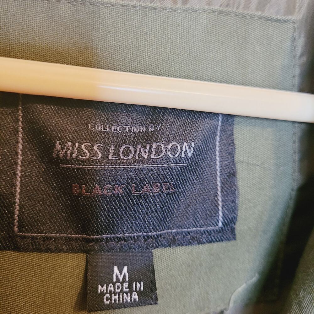 Miss London army green cargo utility hooded jacket Size Med Gorpcore Fisherman - Picture 3 of 8